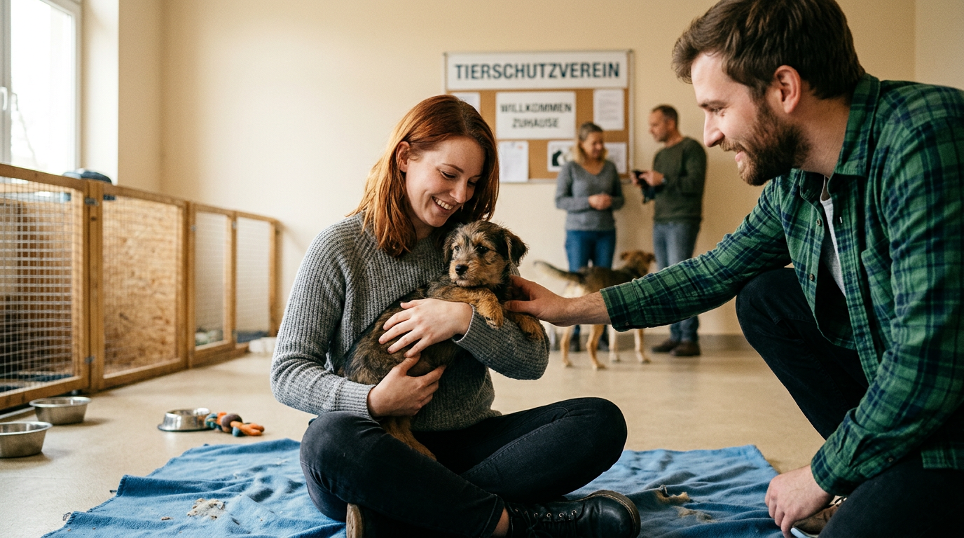 Welpe aus dem Tierschutz – Adoption & Tipps – KI-generiertes Symbolbild